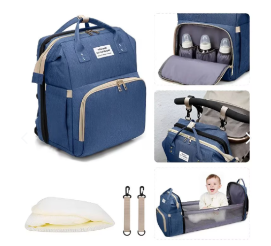 Pañalera con Cuna Portátil + Chupo Alimentador para bebé